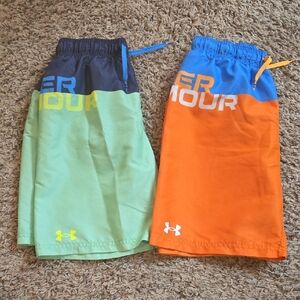 Under Armour Kids' Green and Orange Shorts Duo